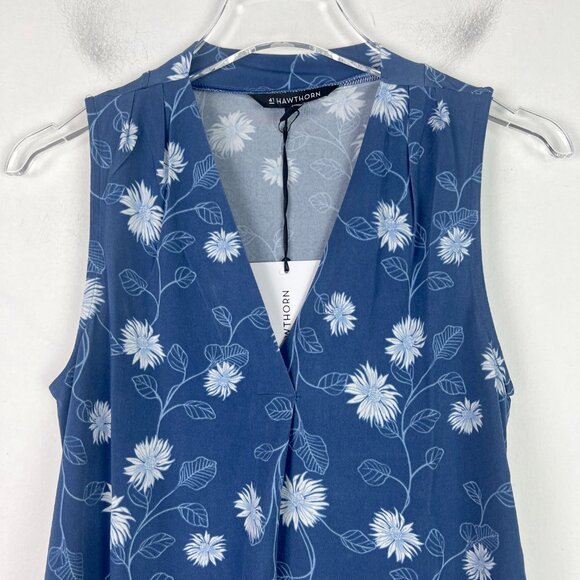 NWT Stitch Fix 41 Hawthorn Sleeveless Floral Split Neck Top Size XS Petite PXS - Picture 2 of 9